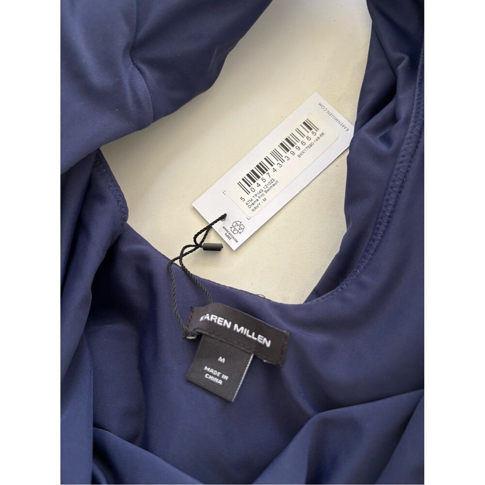 Karen Millen Drama Frill Swimsuit Navy One Piece Ruffle Luxury Swimwear Size M - Picture 6 of 7